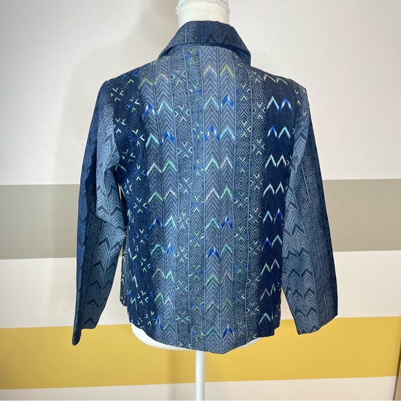 ColdWater Creek Denim Embroidered Maximalism Grandmacore Grandma Jacket Vintage - Picture 5 of 13